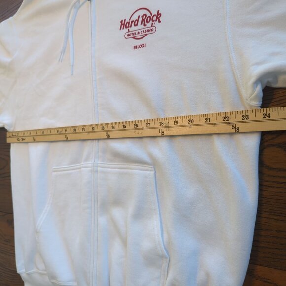Hard Rock Hotel & Casino Biloxi white zip Hoodie size L Queen of Hearts Graphic - Picture 10 of 16